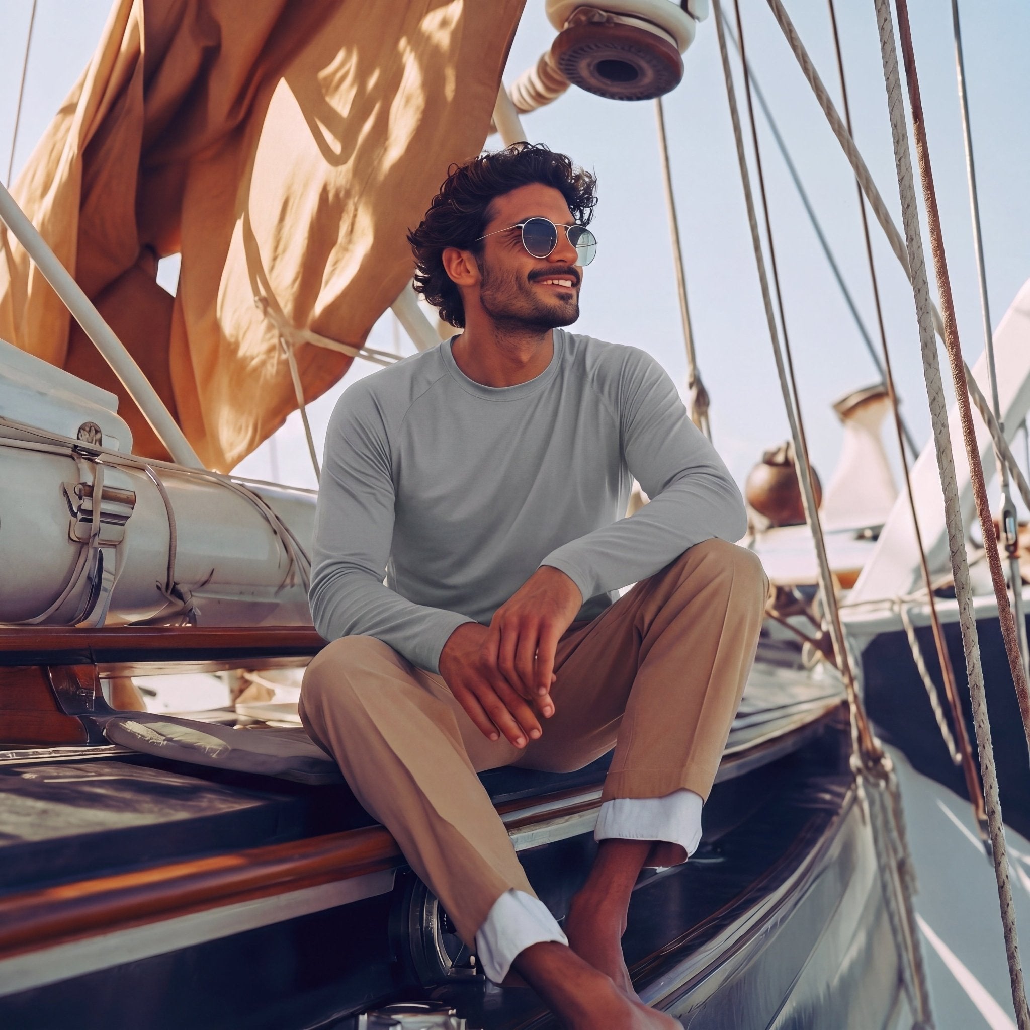 Grey MAGCOMSEN Men's UPF 50+ Quick Dry Shirt - Sun Protection for Hiking #Color_Grey