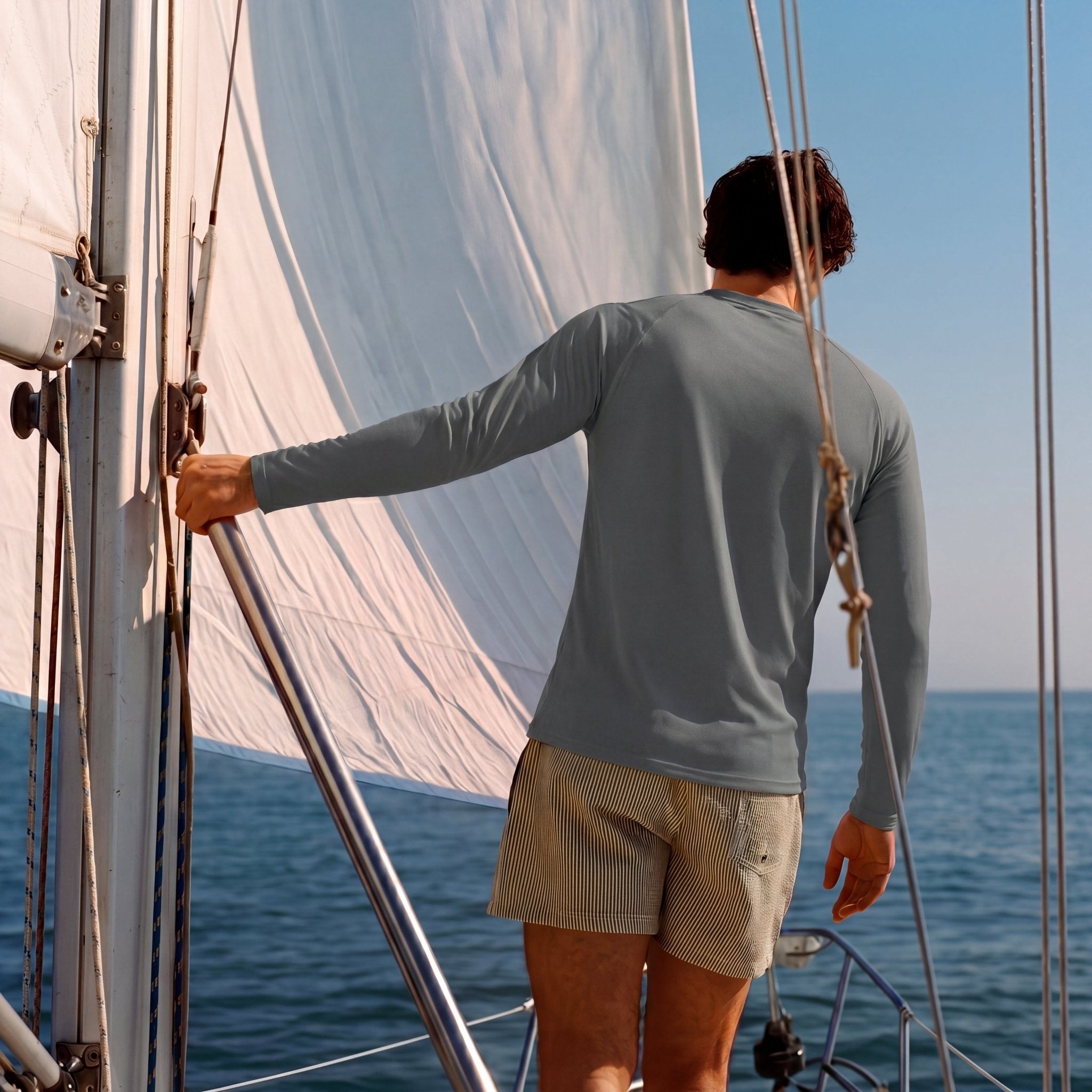 Dark Grey Men's UPF 50+ Quick Dry Shirt - Sun Protection for Hiking - MAGCOMSEN #Color_Dark Grey