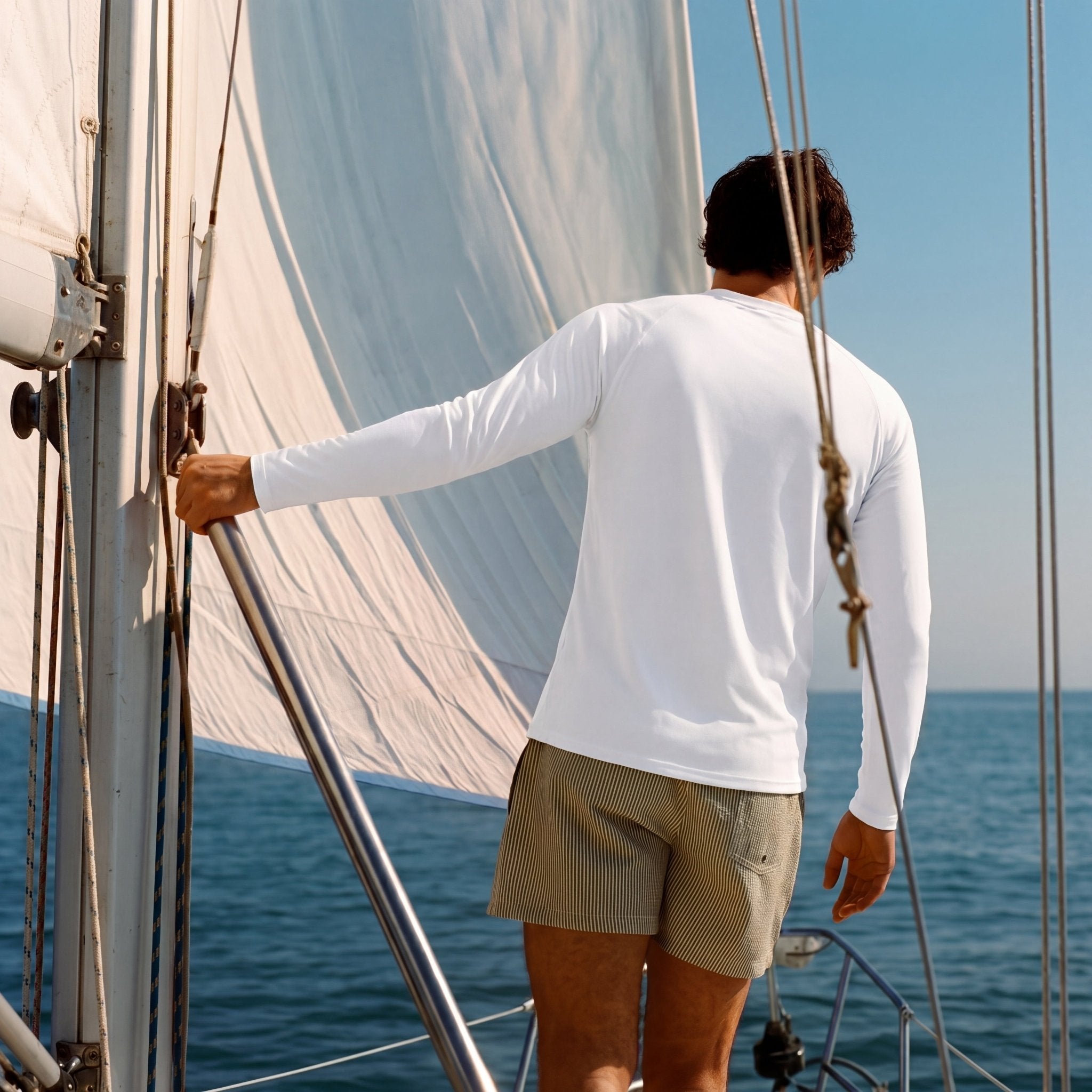 White MAGCOMSEN Men's UPF 50+ Quick Dry Shirt - Sun Protection for Hiking #Color_White