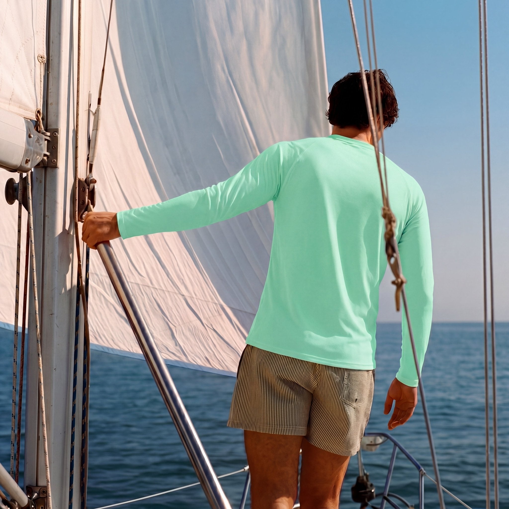 Beach Glass Men's UPF 50+ Quick Dry Shirt - Sun Protection for Hiking - MAGCOMSEN #Color_Beach Glass