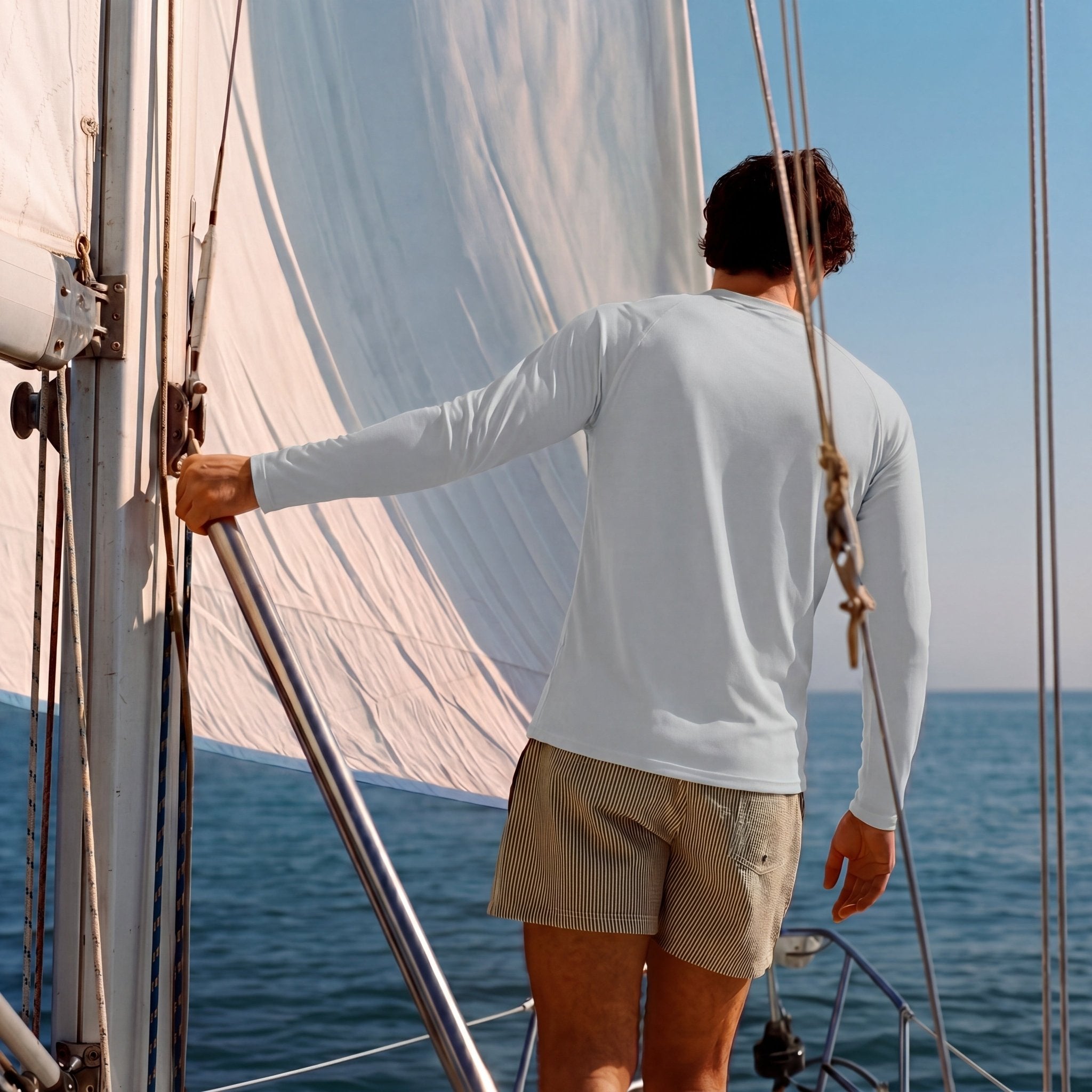 Grey MAGCOMSEN Men's UPF 50+ Quick Dry Shirt - Sun Protection for Hiking #Color_Grey