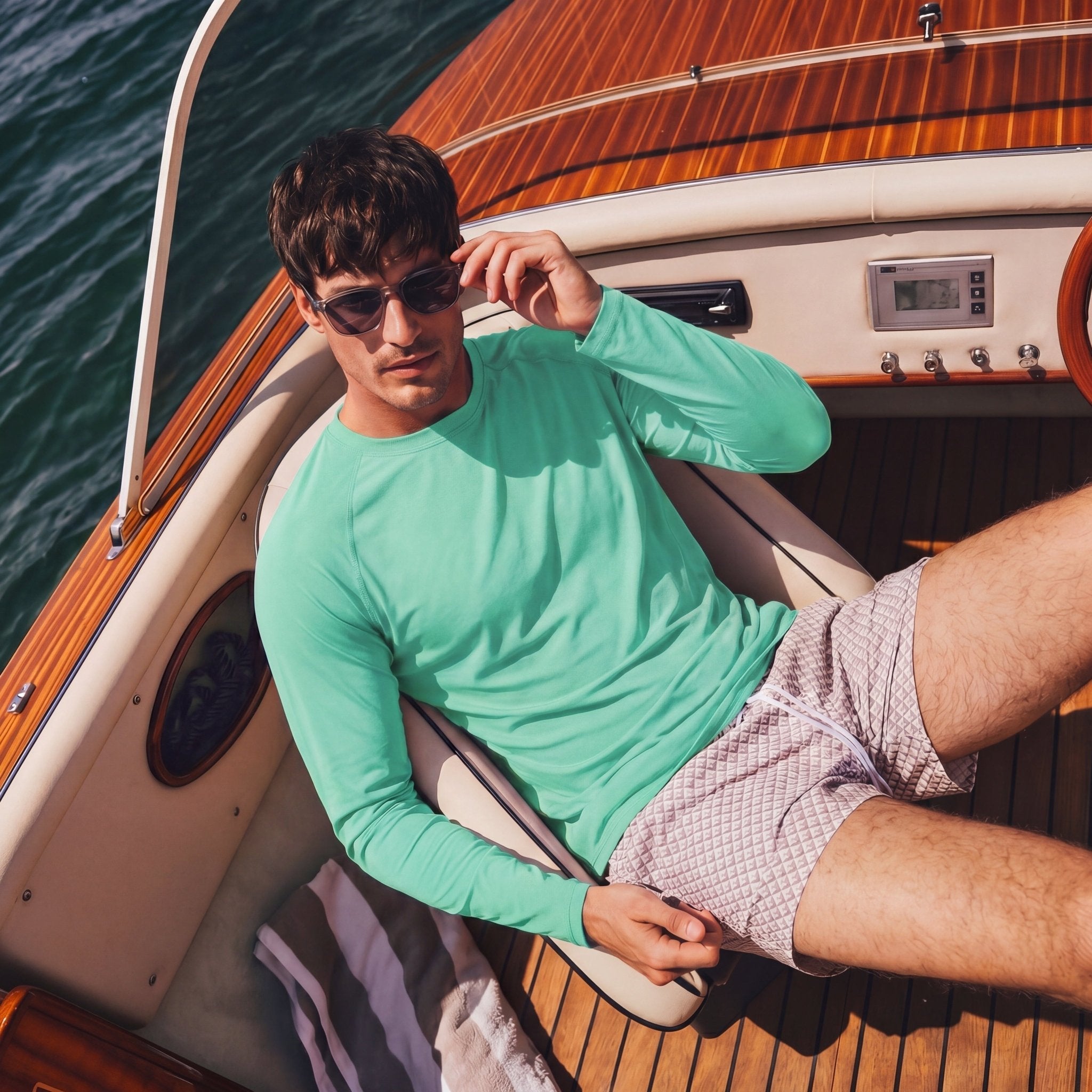 Beach Glass Men's UPF 50+ Quick Dry Shirt - Sun Protection for Hiking - MAGCOMSEN #Color_Beach Glass