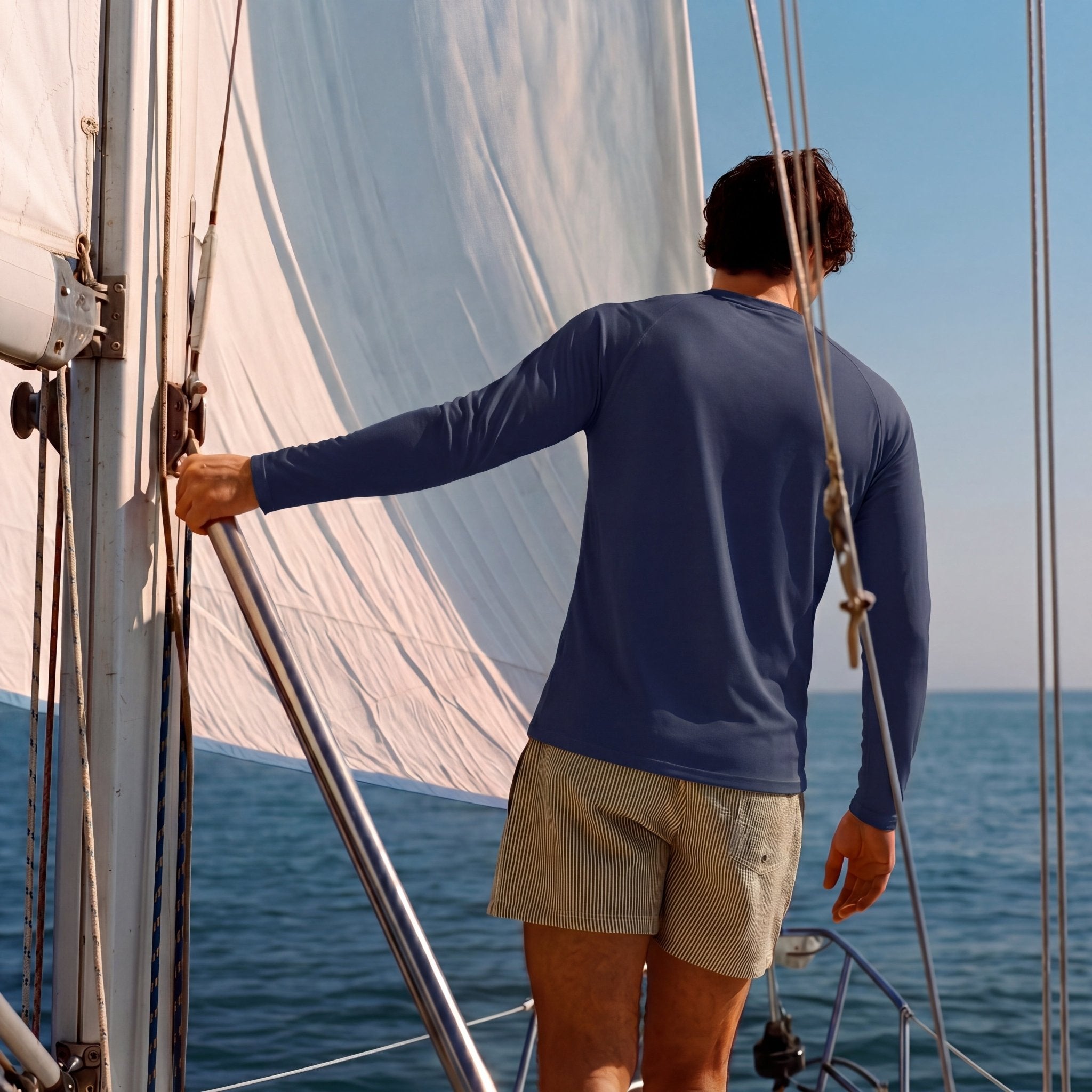 Navy Men's UPF 50+ Quick Dry Shirt - Sun Protection for Hiking - MAGCOMSEN #Color_Navy