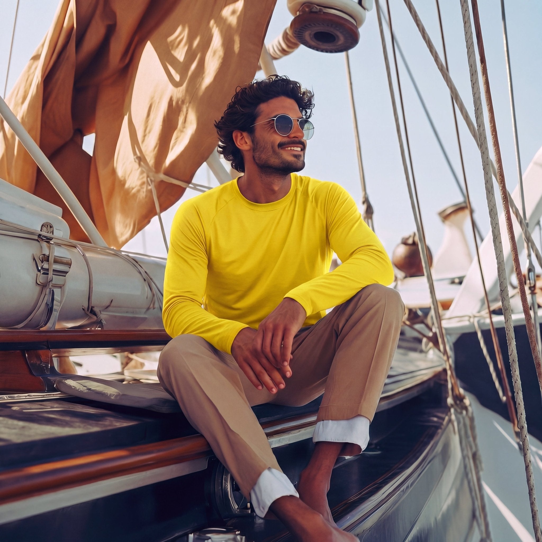 Yellow MAGCOMSEN Men's UPF 50+ Quick Dry Shirt - Sun Protection for Hiking #Color_Yellow