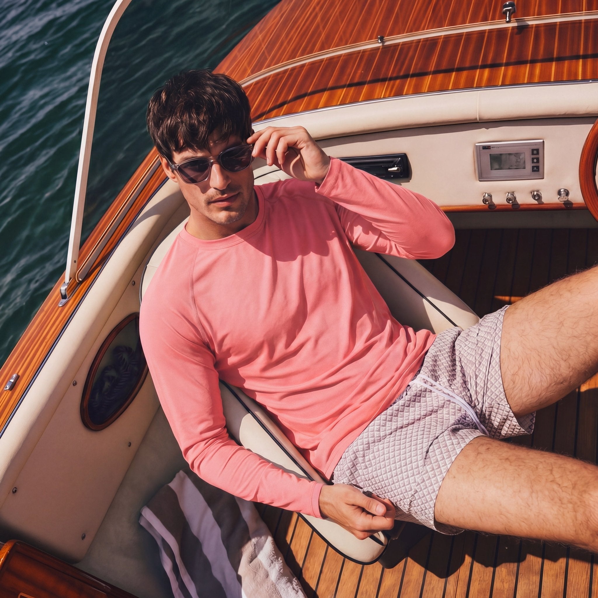 Watermelon Red Men's UPF 50+ Quick Dry Shirt - Sun Protection for Hiking - MAGCOMSEN #Color_Watermelon Red