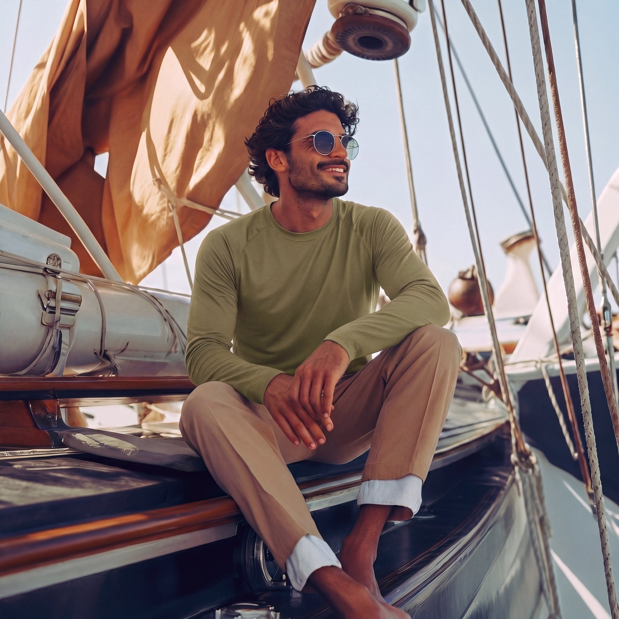 Dull Cyan Men's UPF 50+ Quick Dry Shirt - Sun Protection for Hiking - MAGCOMSEN #Color_Dull Cyan