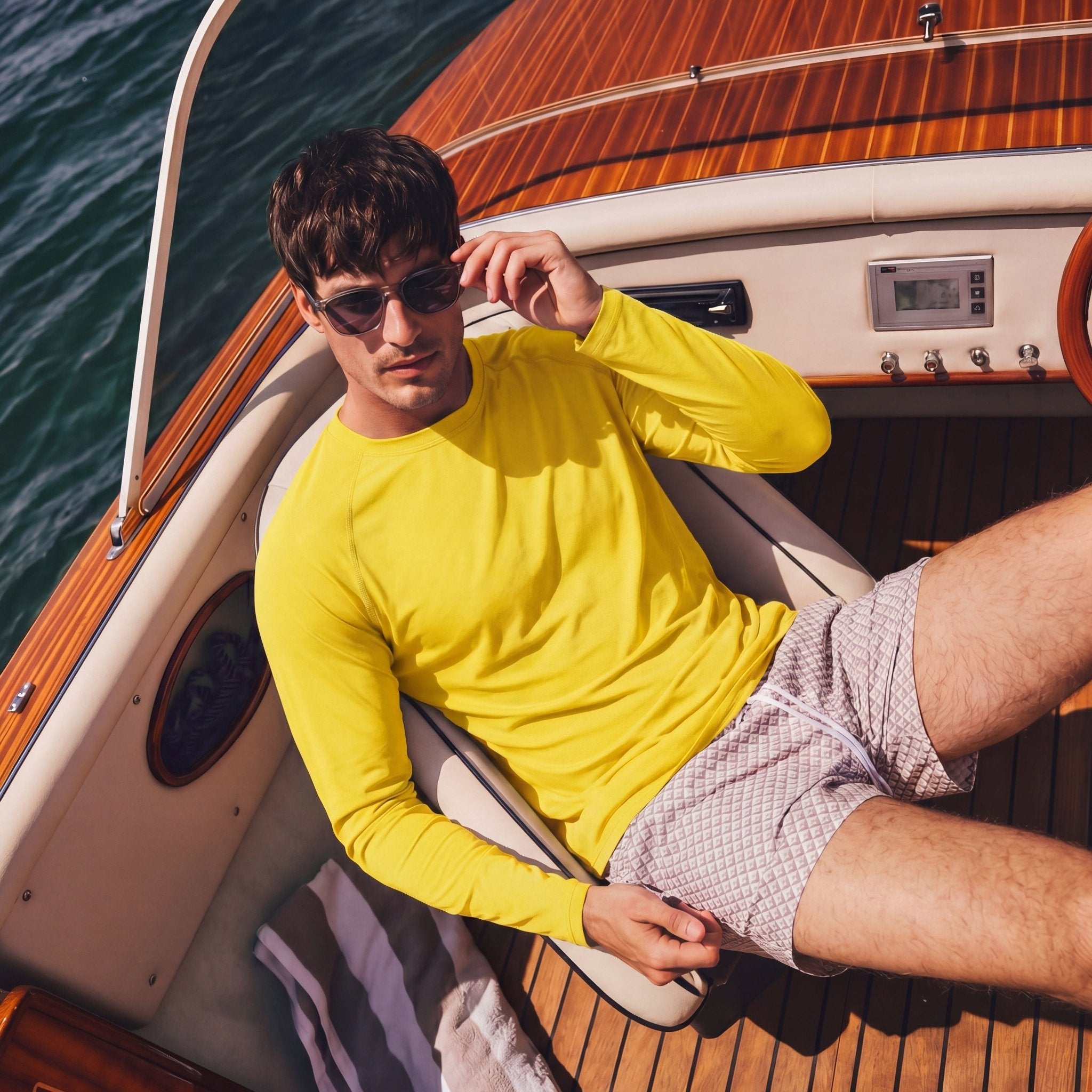 Yellow MAGCOMSEN Men's UPF 50+ Quick Dry Shirt - Sun Protection for Hiking #Color_Yellow