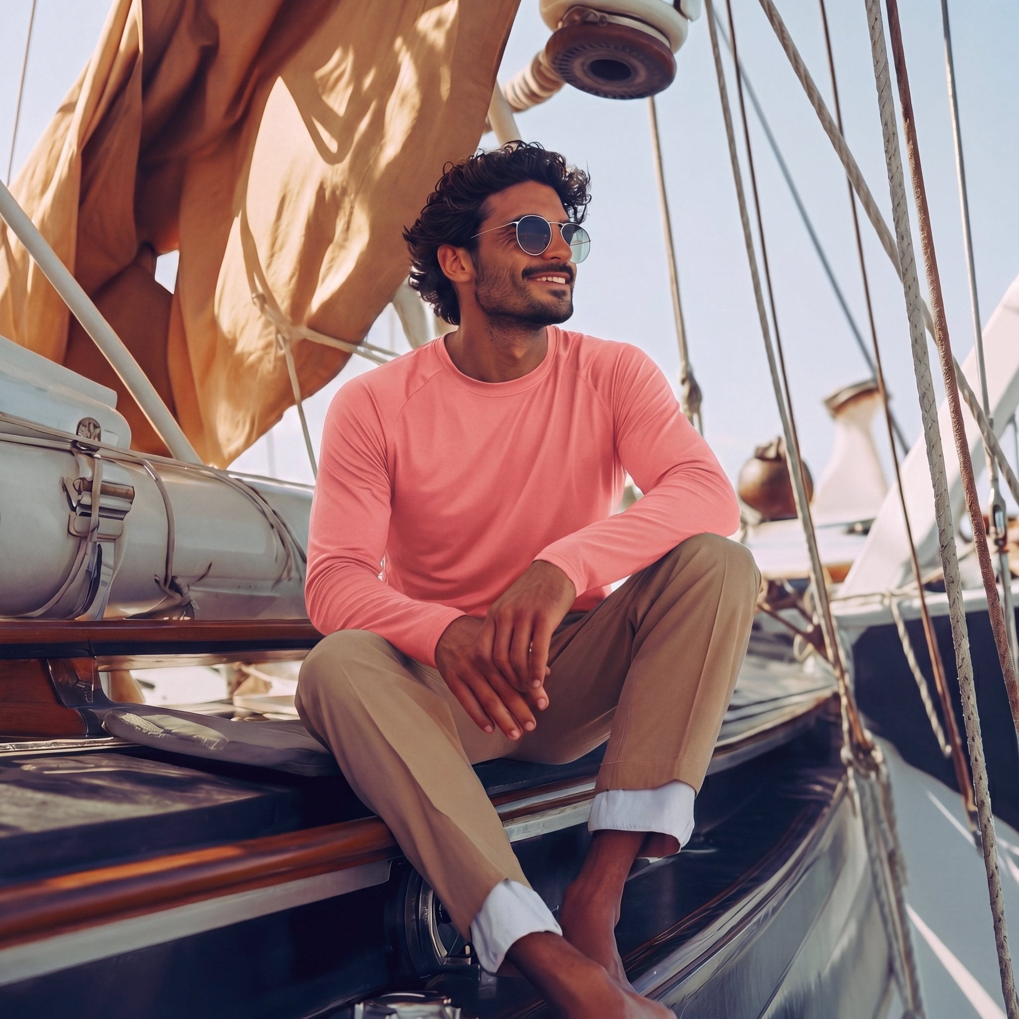 Watermelon Red Men's UPF 50+ Quick Dry Shirt - Sun Protection for Hiking - MAGCOMSEN #Color_Watermelon Red