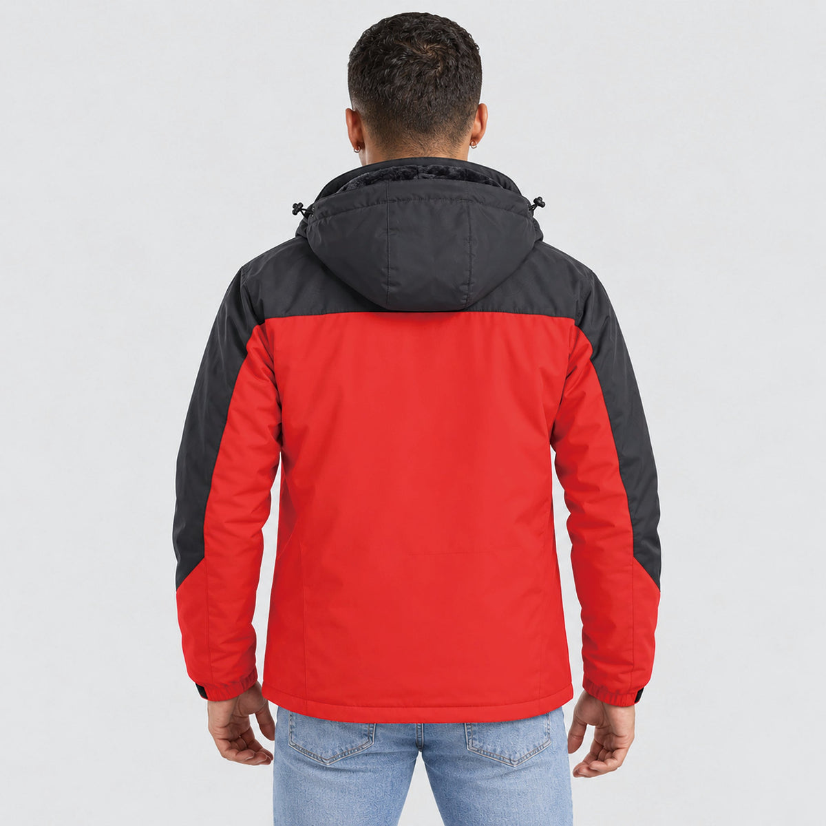 Red MAGCOMSEN Men's Water-Repellent Winter Ski Jacket with Fleece Lining in #Color_Red