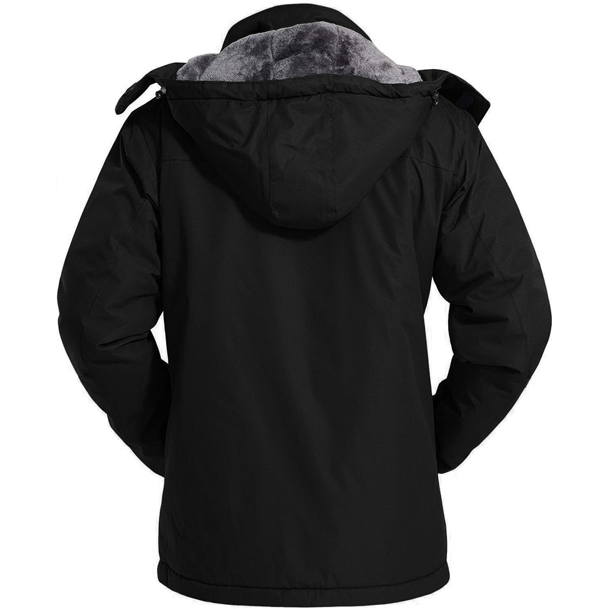 Black MAGCOMSEN Men's Water-Repellent Winter Ski Jacket with Fleece Lining in #Color_Black