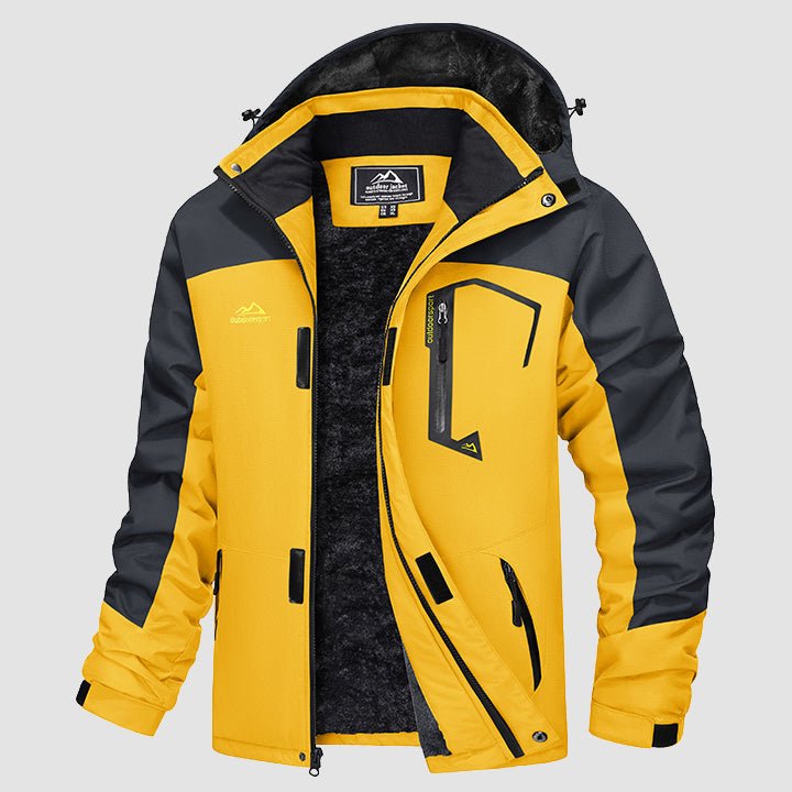 Men's Water - Repellent Winter Ski Jacket with Fleece Lining Yellow by MAGCOMSEN