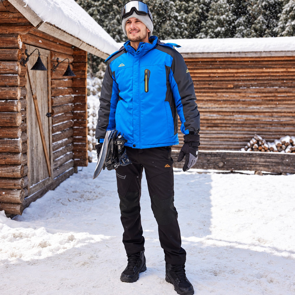 Bright Blue MAGCOMSEN Men's Water-Resistant Ski Jacket - Warm Fleece Winter in #Color_Bright Blue