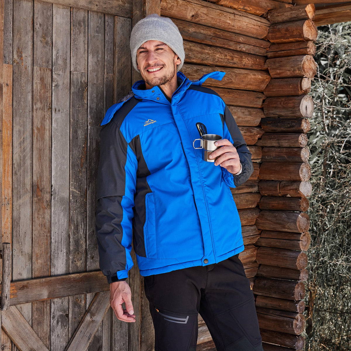 Bright Blue MAGCOMSEN Men's Water-Resistant Ski Jacket - Warm Fleece Winter in #Color_Bright Blue