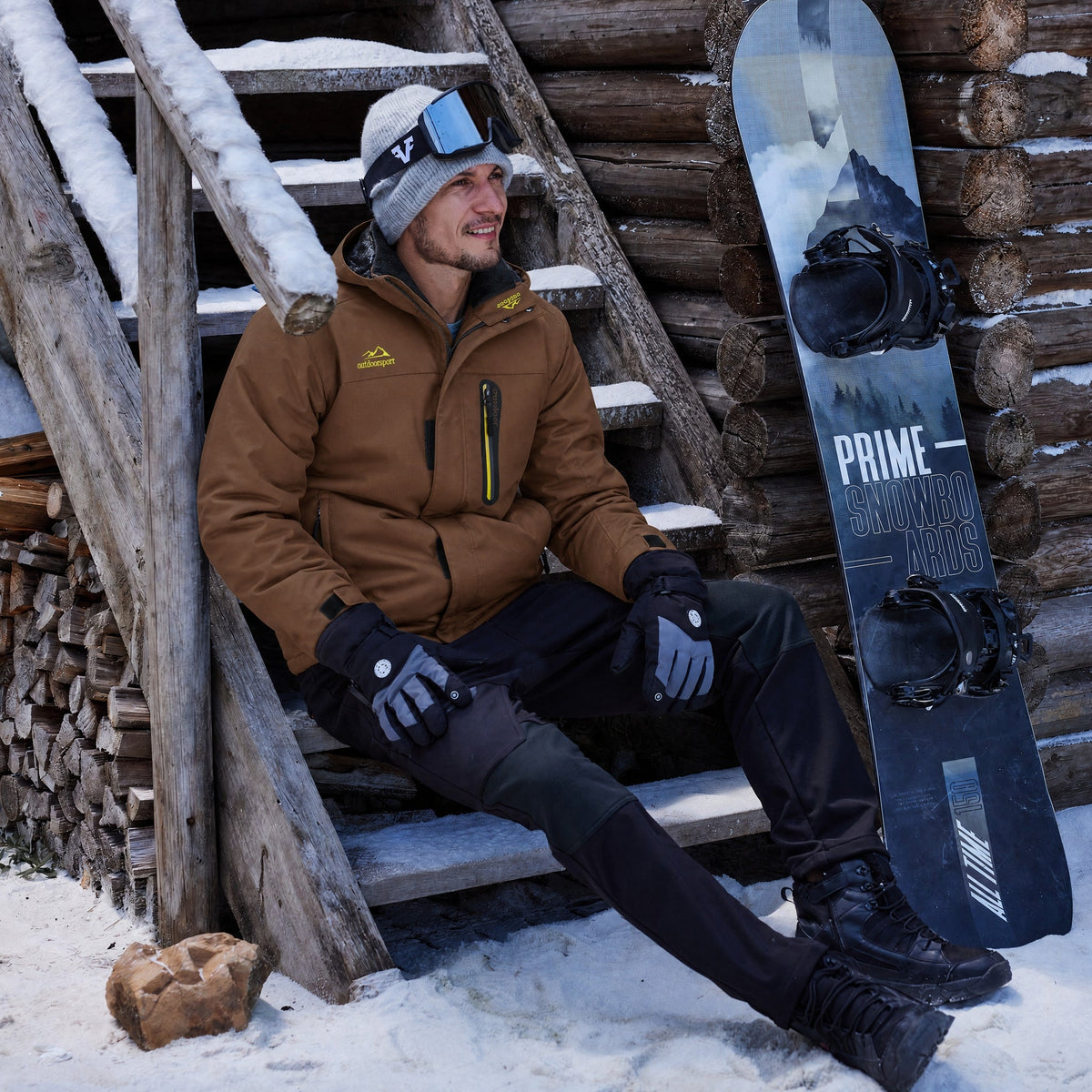 Coffee MAGCOMSEN Men's Water-Resistant Ski Jacket - Warm Fleece Winter in #Color_Coffee