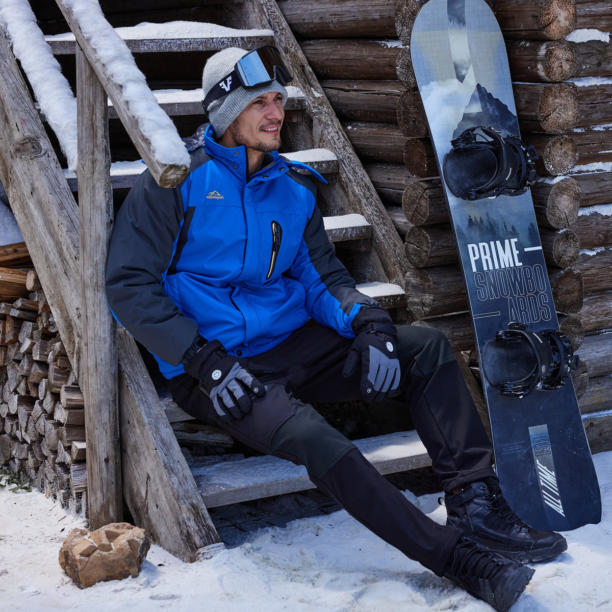 Bright Blue MAGCOMSEN Men's Water-Resistant Ski Jacket - Warm Fleece Winter in #Color_Bright Blue