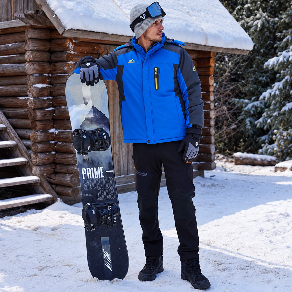 Bright Blue MAGCOMSEN Men's Water-Resistant Ski Jacket - Warm Fleece Winter in #Color_Bright Blue