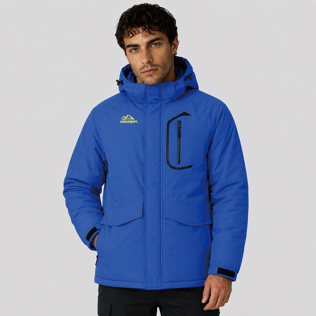 Men's Waterproof Ski Jacket 10k Fleece Lined Winter Snowboard Coat with 7 Pockets Color Blue by MAGCOMSEN