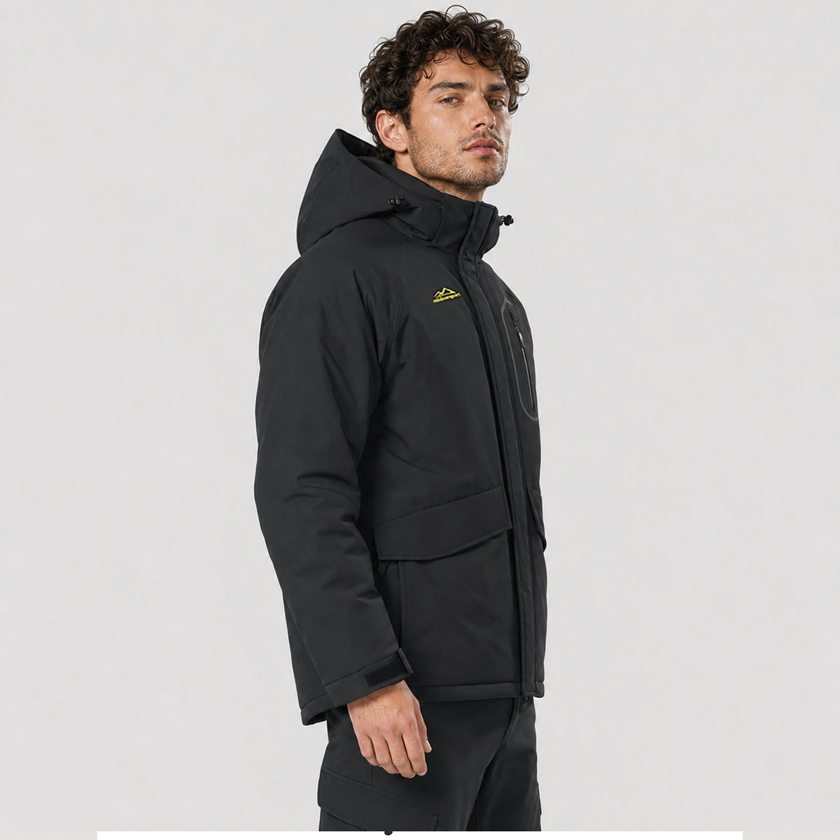 Men's Waterproof Ski Jacket 10k Fleece Lined Winter Snowboard Coat with 7 Pockets Black by MAGCOMSEN