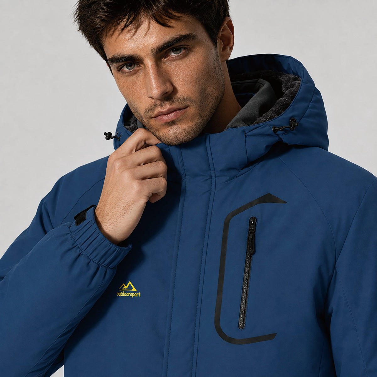 Men's Waterproof Ski Jacket 10k Fleece Lined Winter Snowboard Coat with 7 Pockets Denim Blue by MAGCOMSEN