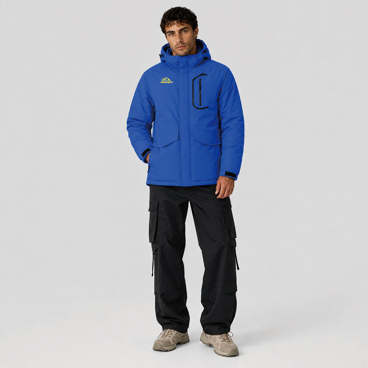 Men's Waterproof Ski Jacket 10k Fleece Lined Winter Snowboard Coat with 7 Pockets Color Blue by MAGCOMSEN