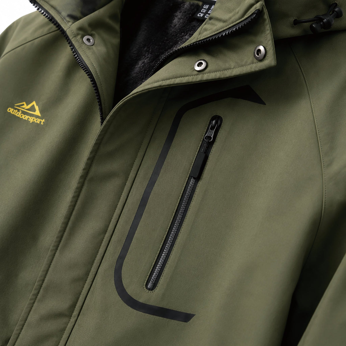 Men's Waterproof Ski Jacket 10k Fleece Lined Winter Snowboard Coat with 7 Pockets Army Green by MAGCOMSEN