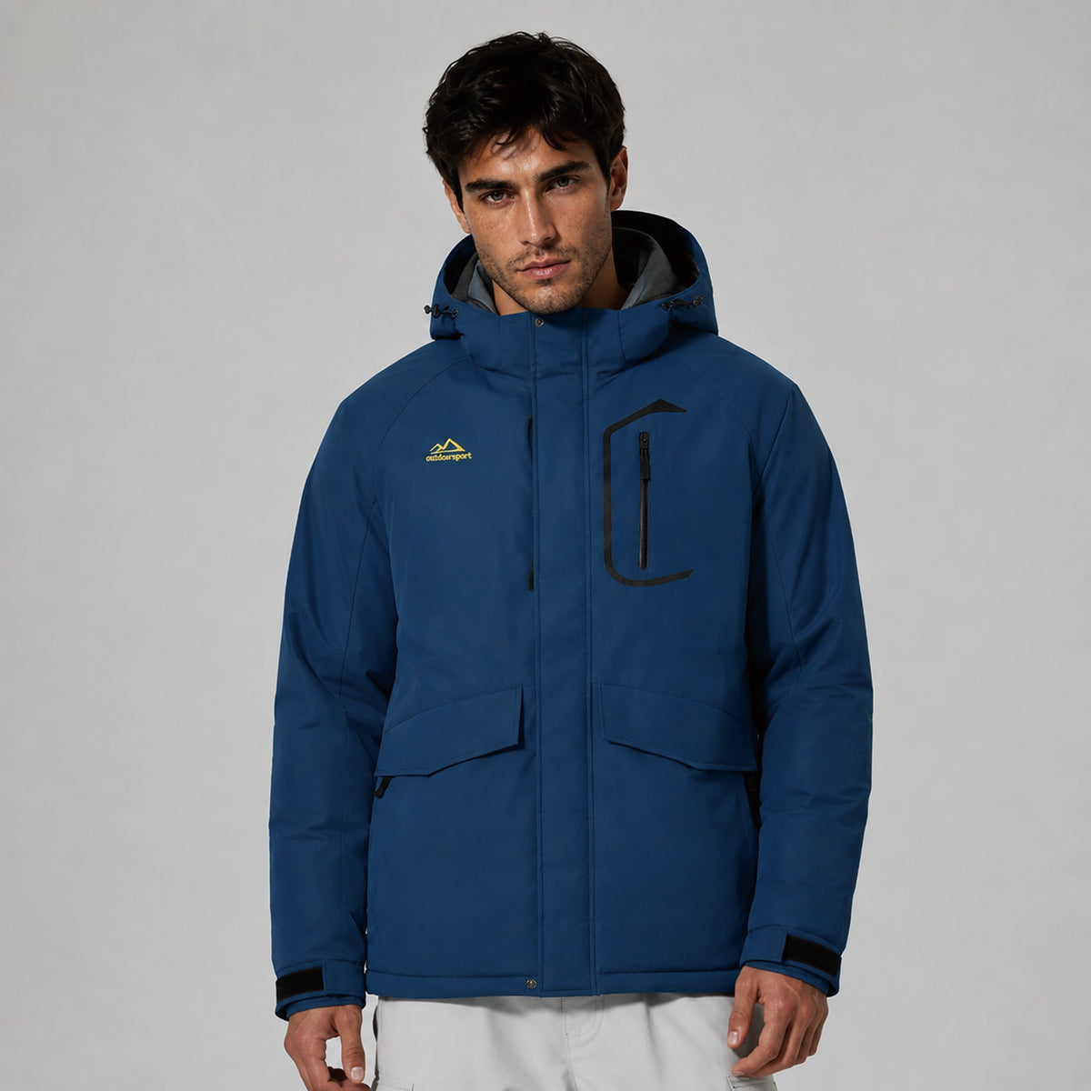 Men's Waterproof Ski Jacket 10k Fleece Lined Winter Snowboard Coat with 7 Pockets Denim Blue by MAGCOMSEN