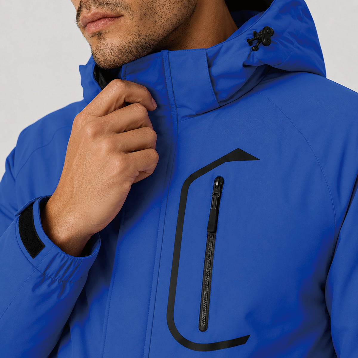 Men's Waterproof Ski Jacket 10k Fleece Lined Winter Snowboard Coat with 7 Pockets Color Blue by MAGCOMSEN