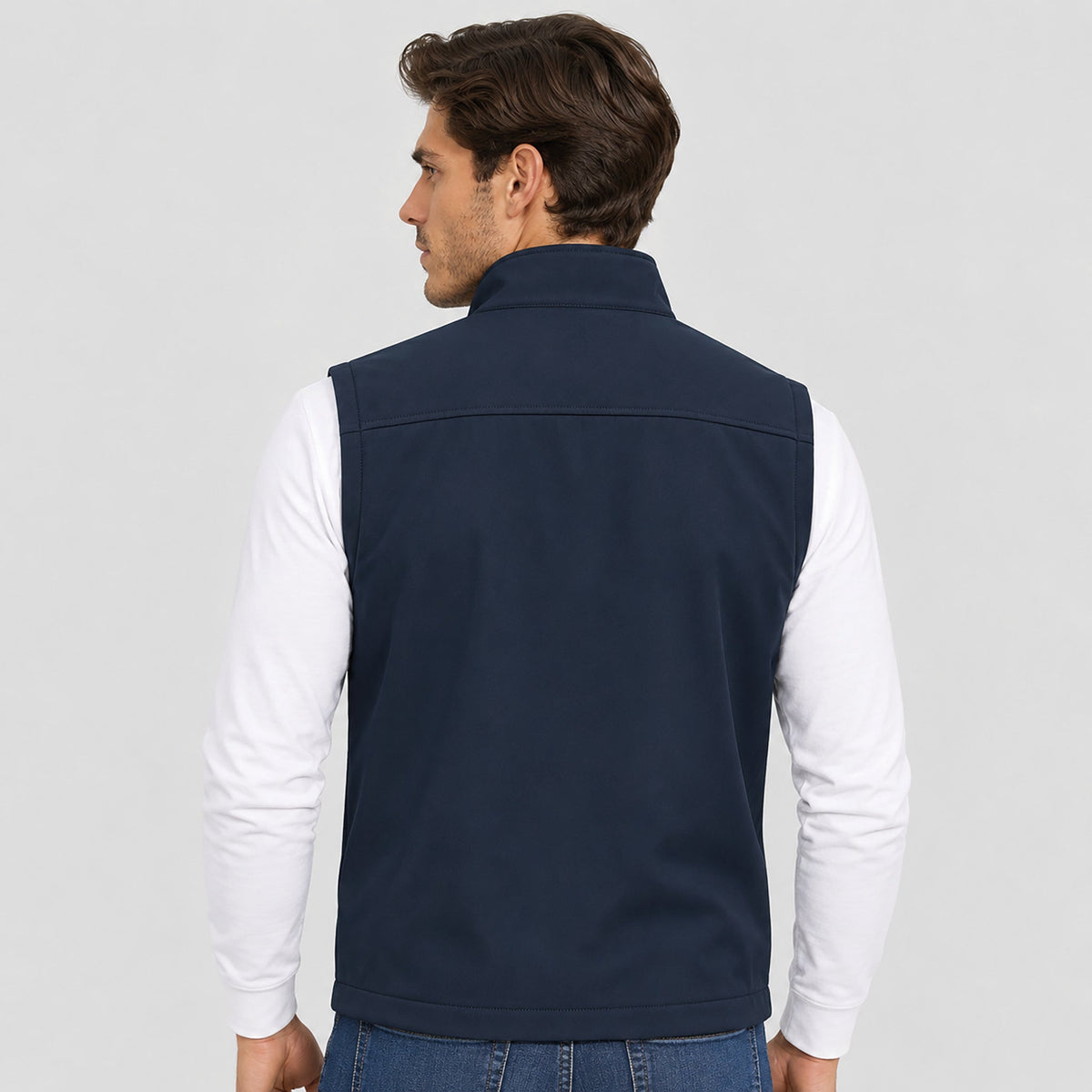 Men’s Waterproof Softshell Golf Vest 6-Pocket Fleece Lined Windproof Jacket Navy by MAGCOMSEN