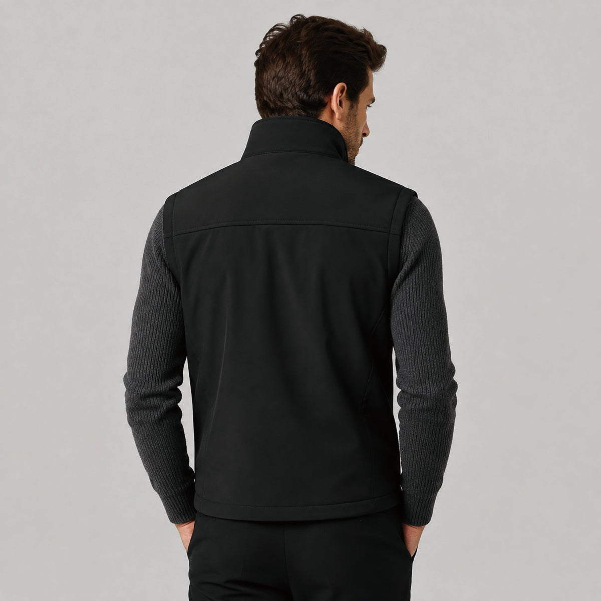 Men’s Waterproof Softshell Golf Vest 6-Pocket Fleece Lined Windproof Jacket Black by MAGCOMSEN