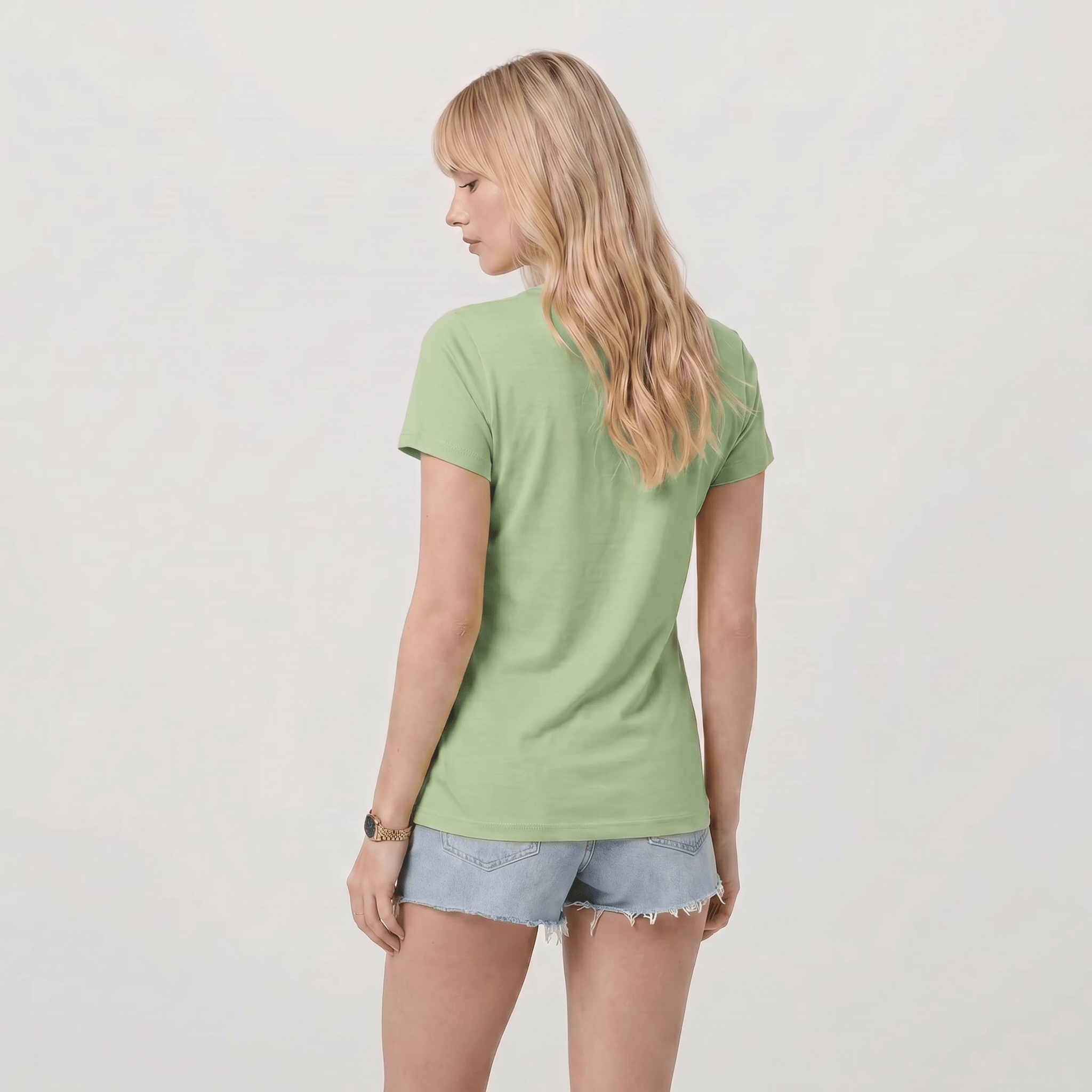 Women UPF 50 Plus V Neck Workout Top - Cooling Quick Dry Hiking Shirt Light Green by MAGCOMSEN