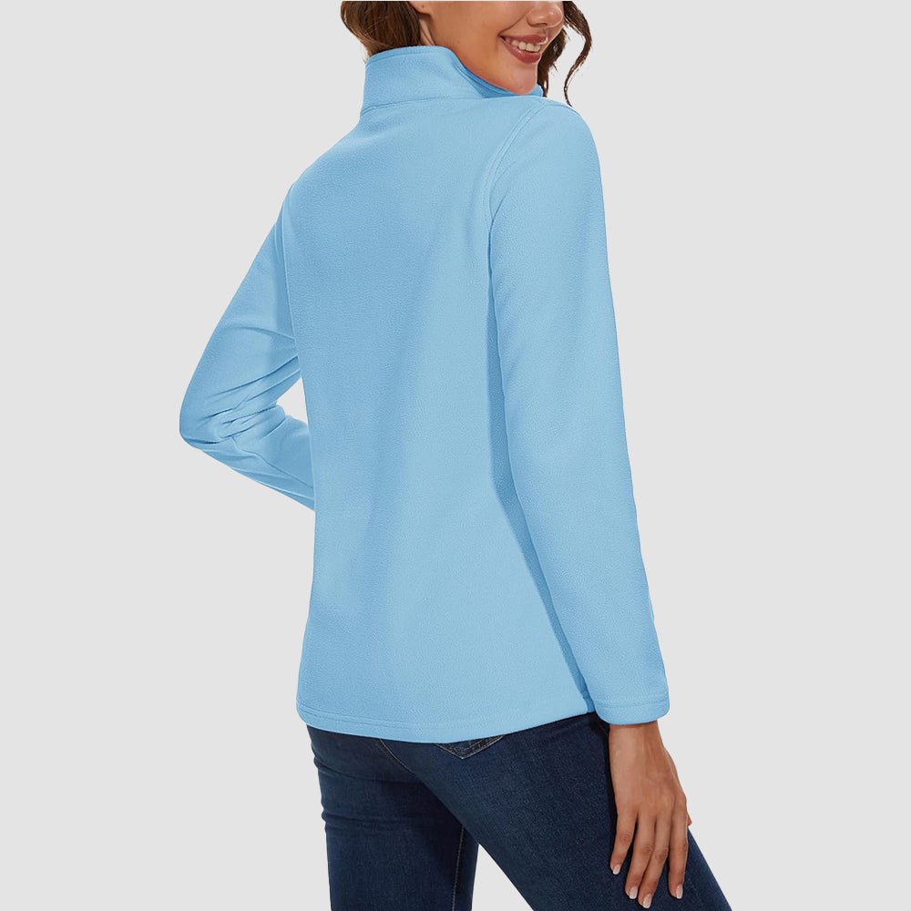 Water Blue MAGCOMSEN Women's 1/4 Zip Fleece Pullover - Stretchy & Warm in #Color_Water Blue