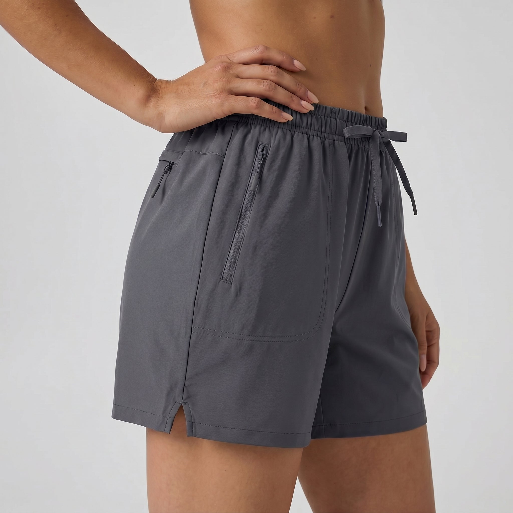 Women's 5 Inch Water Resistant Hiking Shorts UPF 50 Plus Quick Dry Golf Shorts with Zipper Pockets Dark Grey by MAGCOMSEN