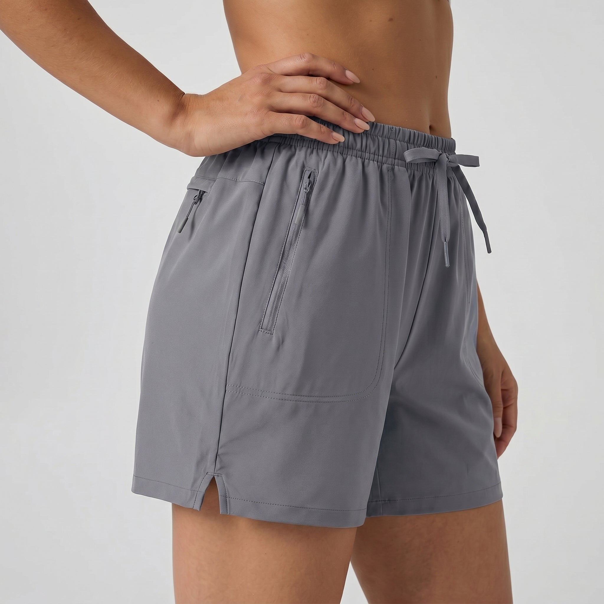 Women's 5 Inch Water Resistant Hiking Shorts UPF 50 Plus Quick Dry Golf Shorts with Zipper Pockets Light Grey by MAGCOMSEN