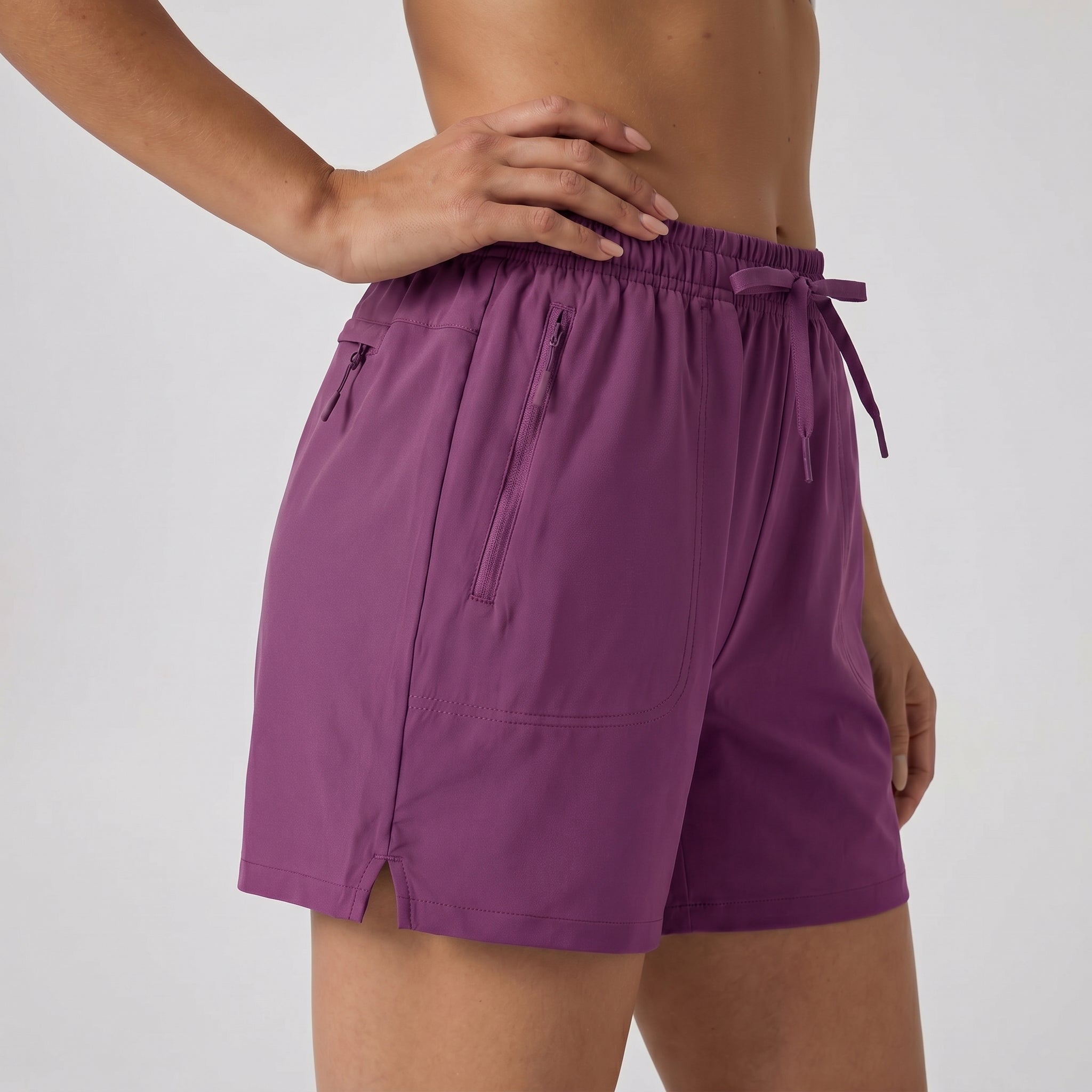 Women's 5 Inch Water Resistant Hiking Shorts UPF 50 Plus Quick Dry Golf Shorts with Zipper Pockets Purple by MAGCOMSEN