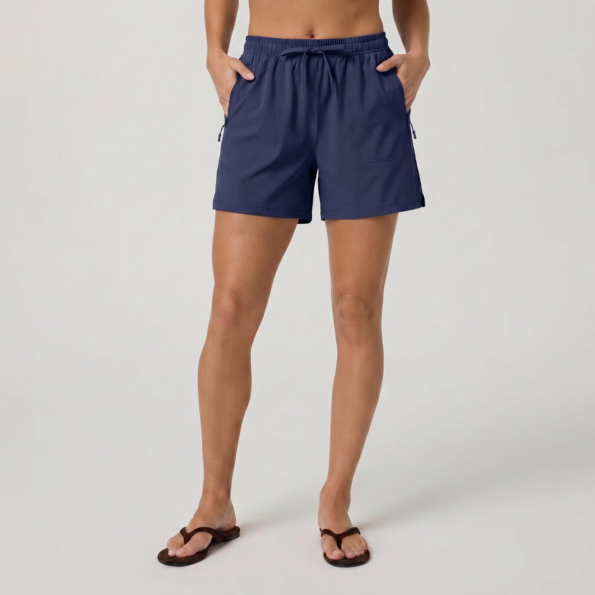 Women's 5 Inch Water Resistant Hiking Shorts UPF 50 Plus Quick Dry Golf Shorts with Zipper Pockets Navy by MAGCOMSEN