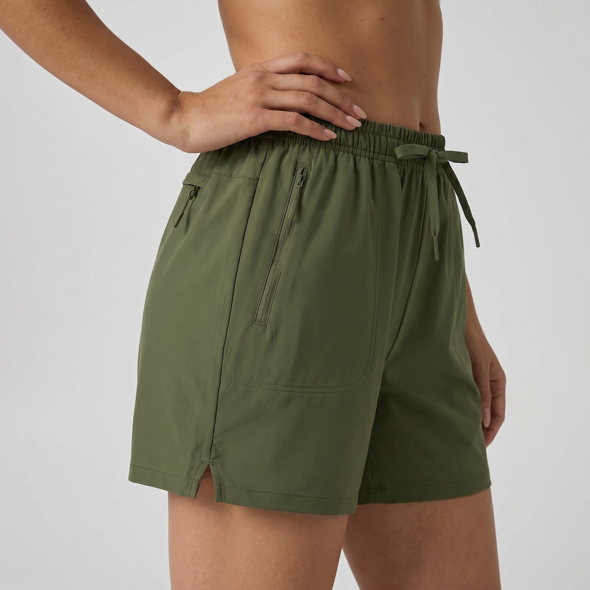 Women's 5 Inch Water Resistant Hiking Shorts UPF 50 Plus Quick Dry Golf Shorts with Zipper Pockets Army Green by MAGCOMSEN