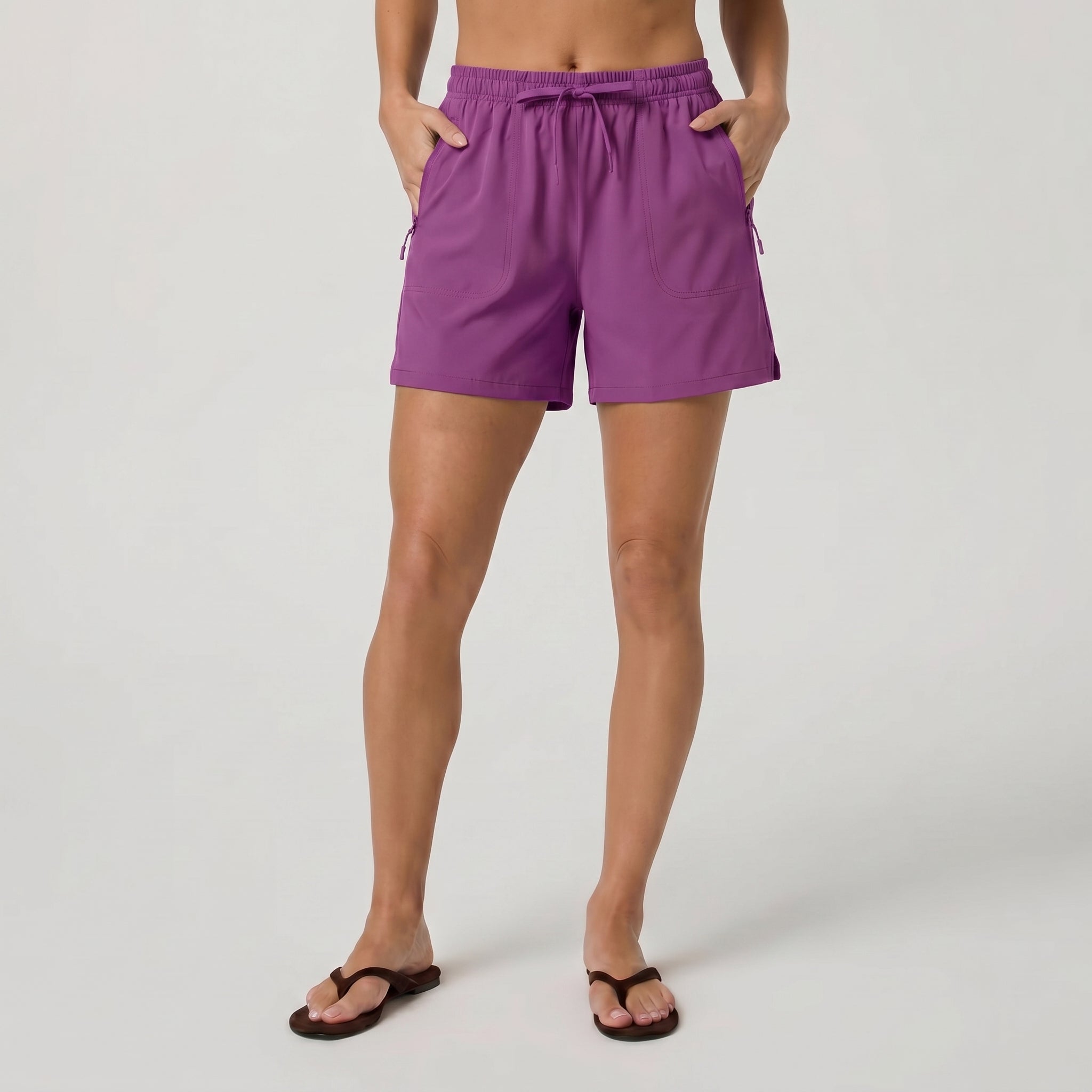 Women's 5 Inch Water Resistant Hiking Shorts UPF 50 Plus Quick Dry Golf Shorts with Zipper Pockets Purple by MAGCOMSEN