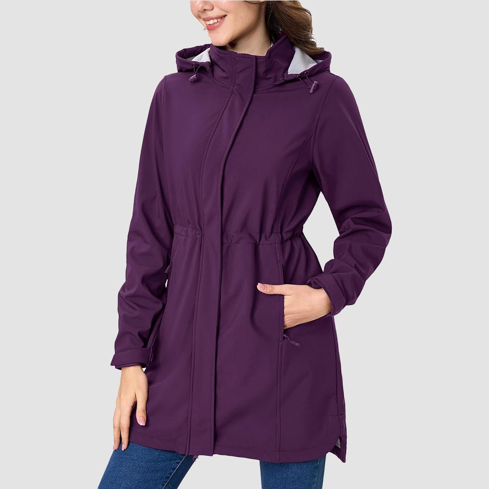 Women's Fleece Lined Jacket Hooded Warm Winter Coat Purple Red by MAGCOMSEN