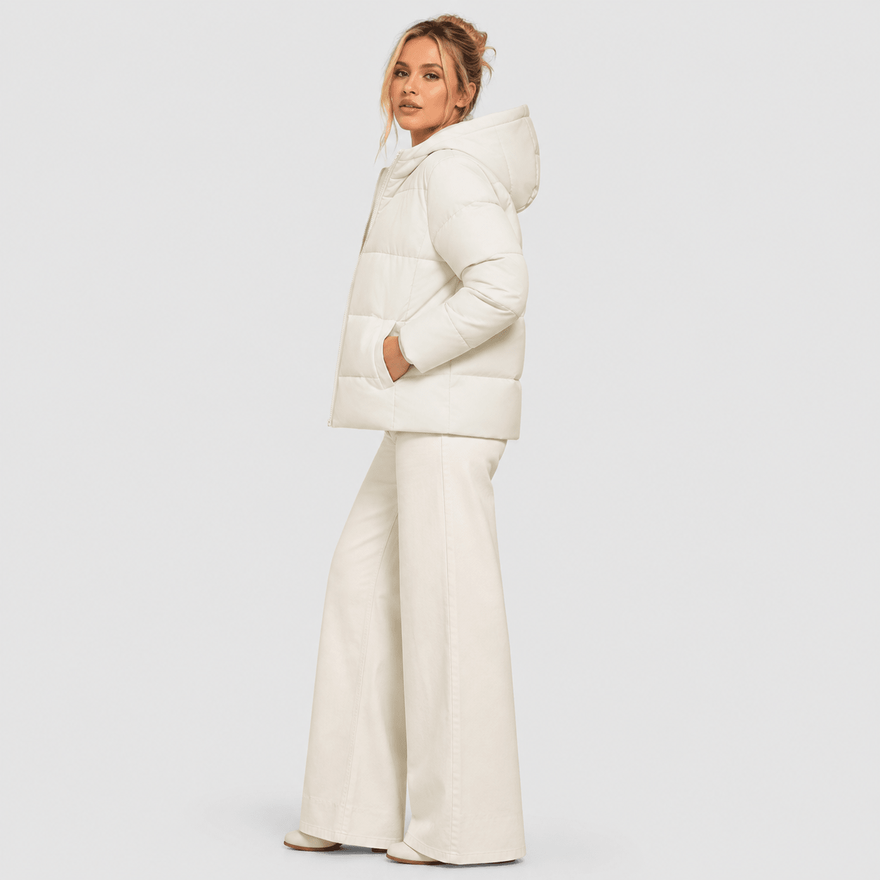 Beige MAGCOMSEN Women’s Hooded Down Jacket Lightweight Thermal Quilted Winter Coat in #Color_Beige