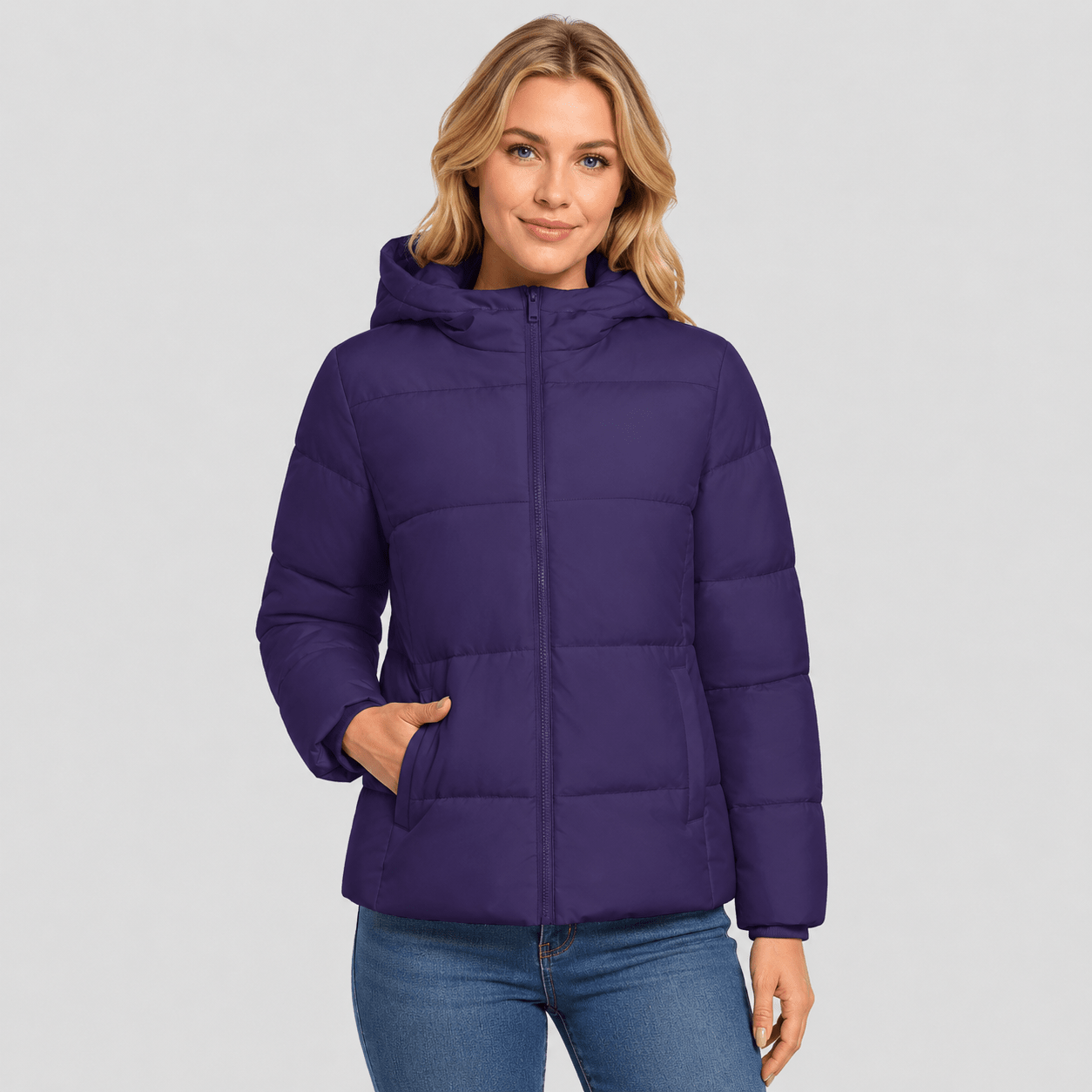 Dark Purple MAGCOMSEN Women’s Hooded Down Jacket Lightweight Thermal Quilted Winter Coat in #Color_Dark Purple