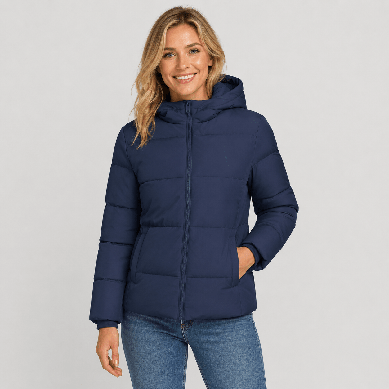 Navy MAGCOMSEN Women’s Hooded Down Jacket Lightweight Thermal Quilted Winter Coat in #Color_Navy