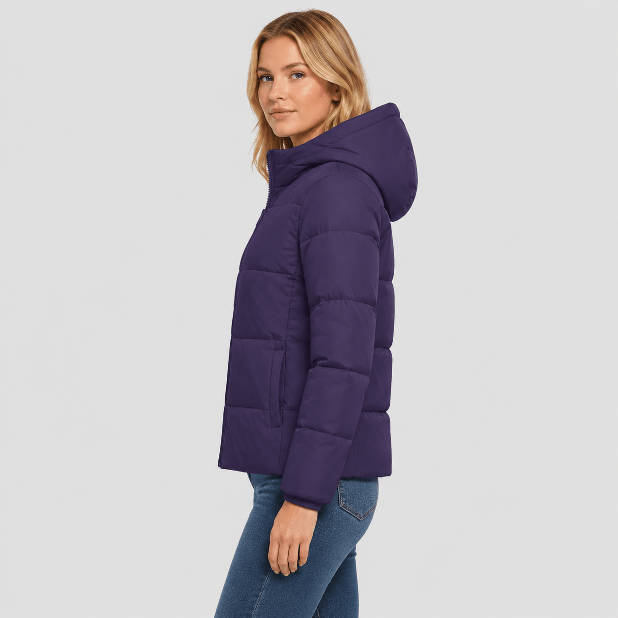 Dark Purple MAGCOMSEN Women’s Hooded Down Jacket Lightweight Thermal Quilted Winter Coat in #Color_Dark Purple