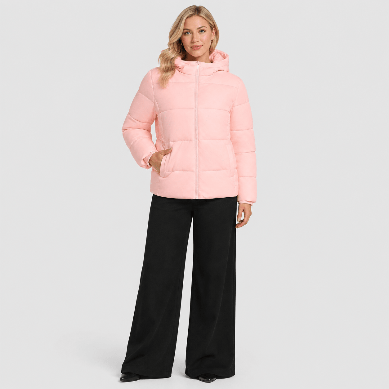 Pink MAGCOMSEN Women’s Hooded Down Jacket Lightweight Thermal Quilted Winter Coat in #Color_Pink