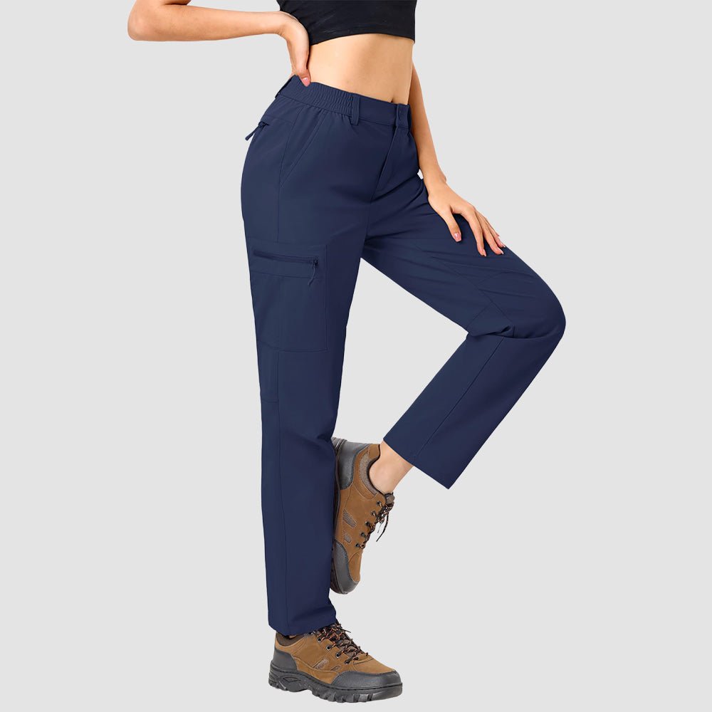 Women's Lightweight Quick-Dry Hiking Pants - Elastic Waist Travel Pants Navy by MAGCOMSEN