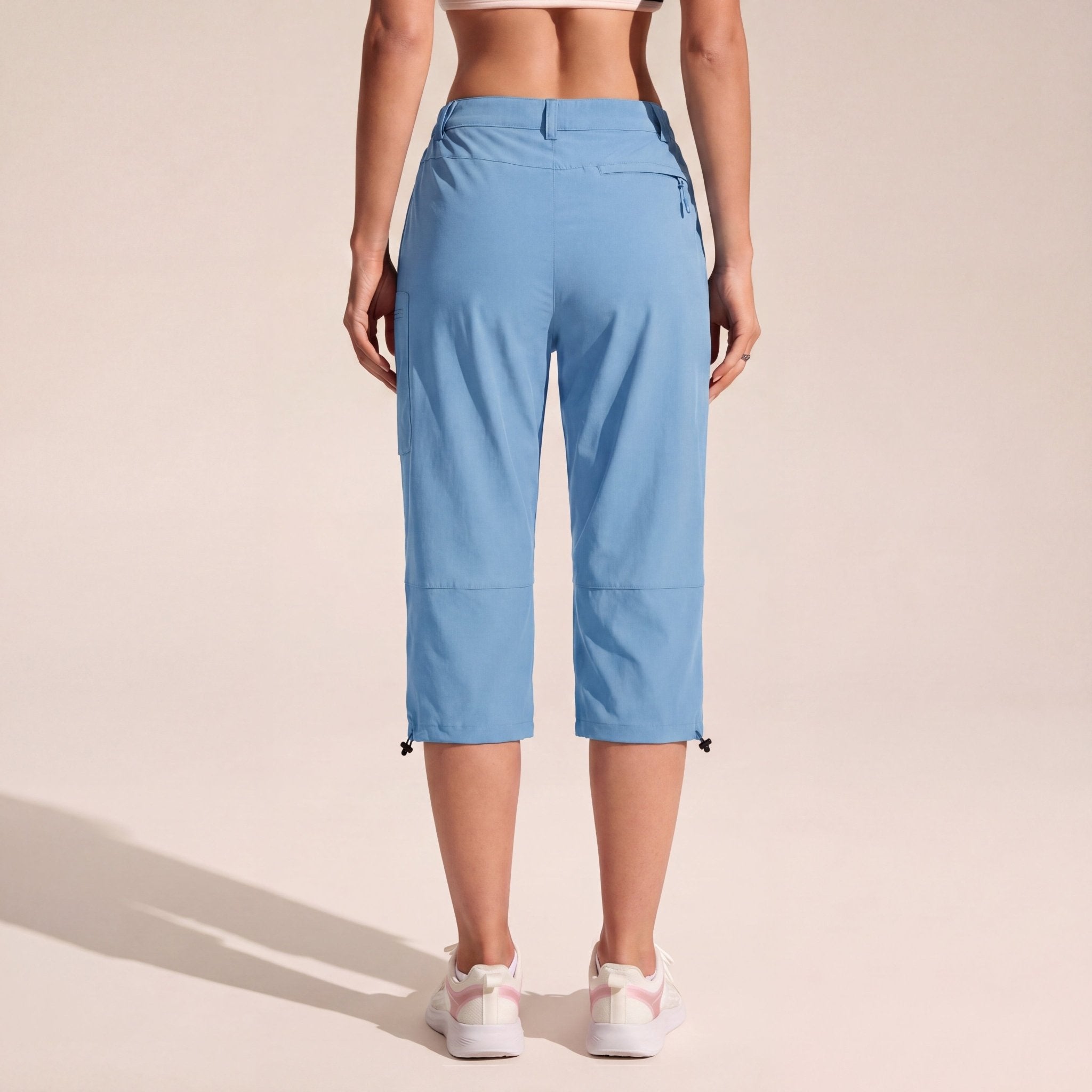 Women's Lightweight Water - Resistant Hiking Capris with 5 Pockets Light Blue by MAGCOMSEN
