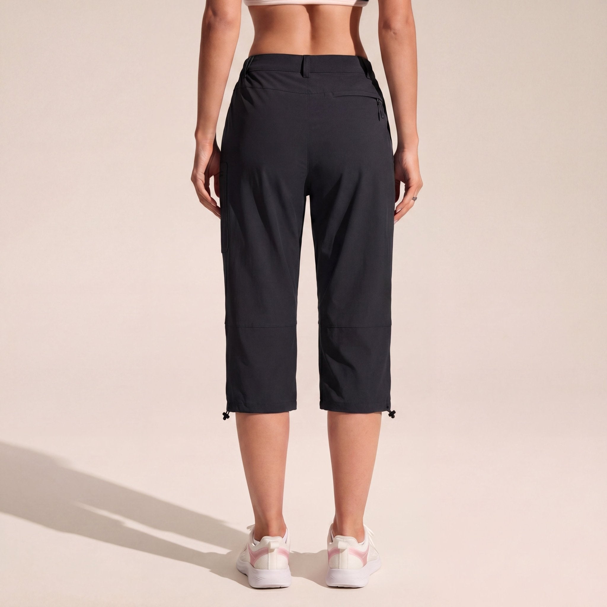 Women's Lightweight Water - Resistant Hiking Capris with 5 Pockets Black by MAGCOMSEN