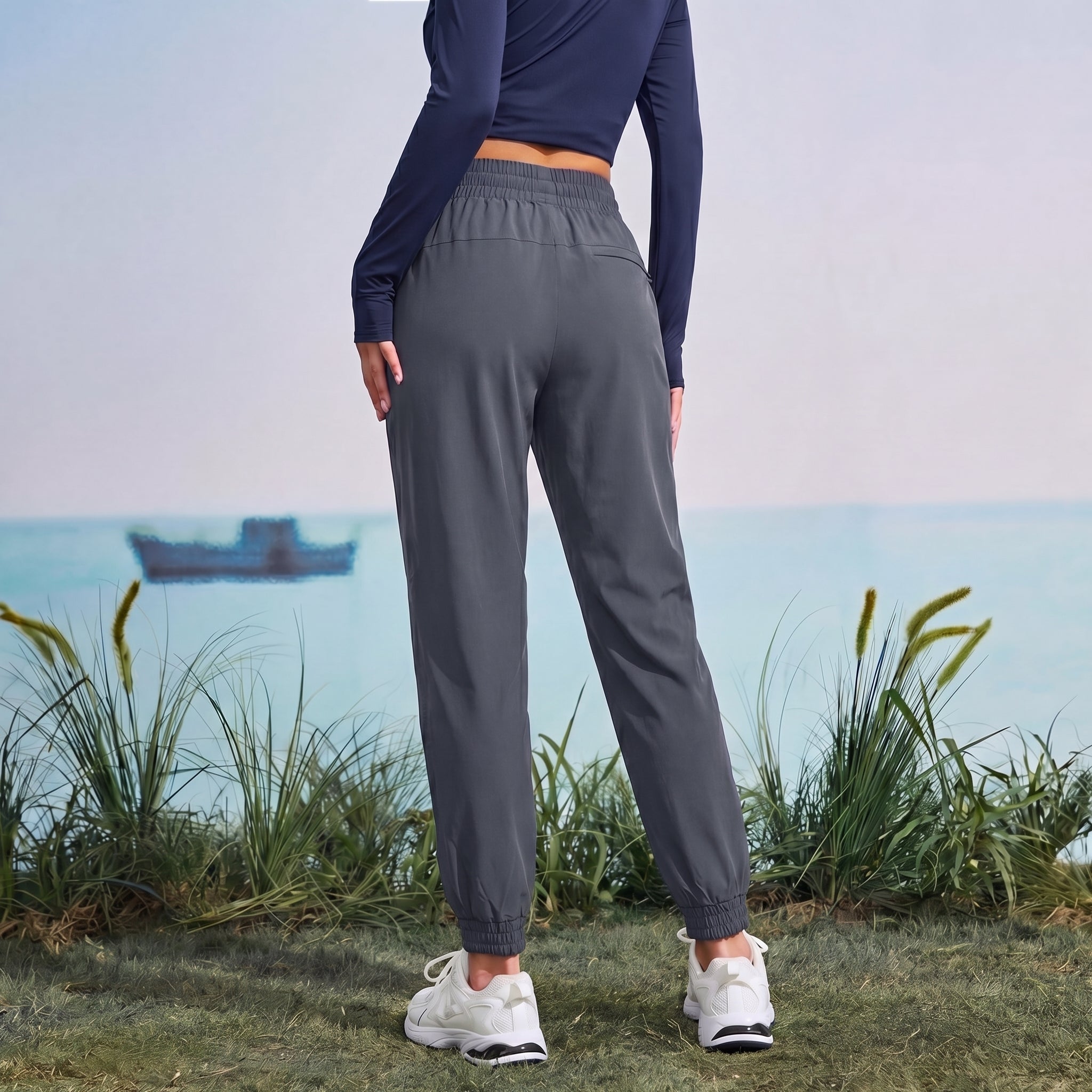 Women's Lightweight Water - Resistant Hiking Joggers with Pockets dark - grey by MAGCOMSEN