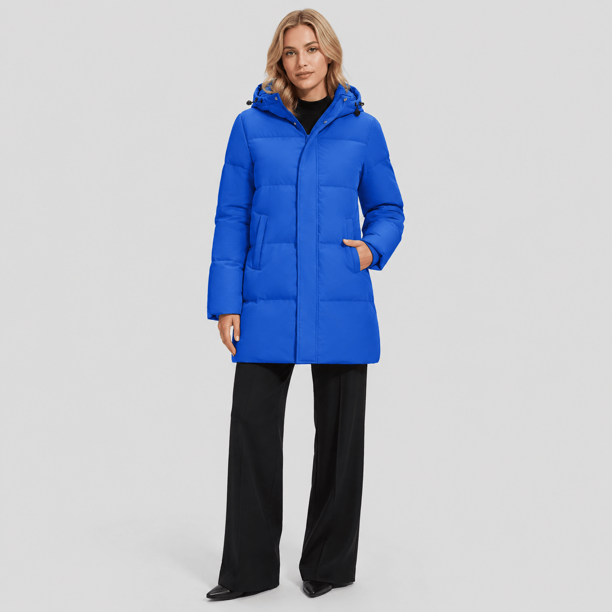 Royal Blue MAGCOMSEN Women's Long Down Parka Waterproof Hooded Winter Puffer Coat in #Color_Royal Blue