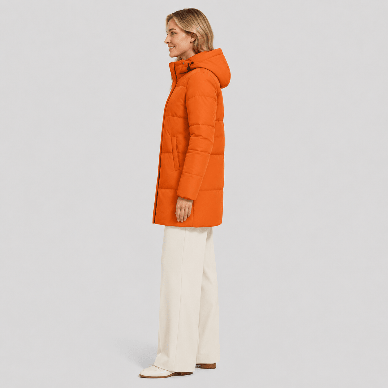 Orange MAGCOMSEN Women's Long Down Parka Waterproof Hooded Winter Puffer Coat in #Color_Orange
