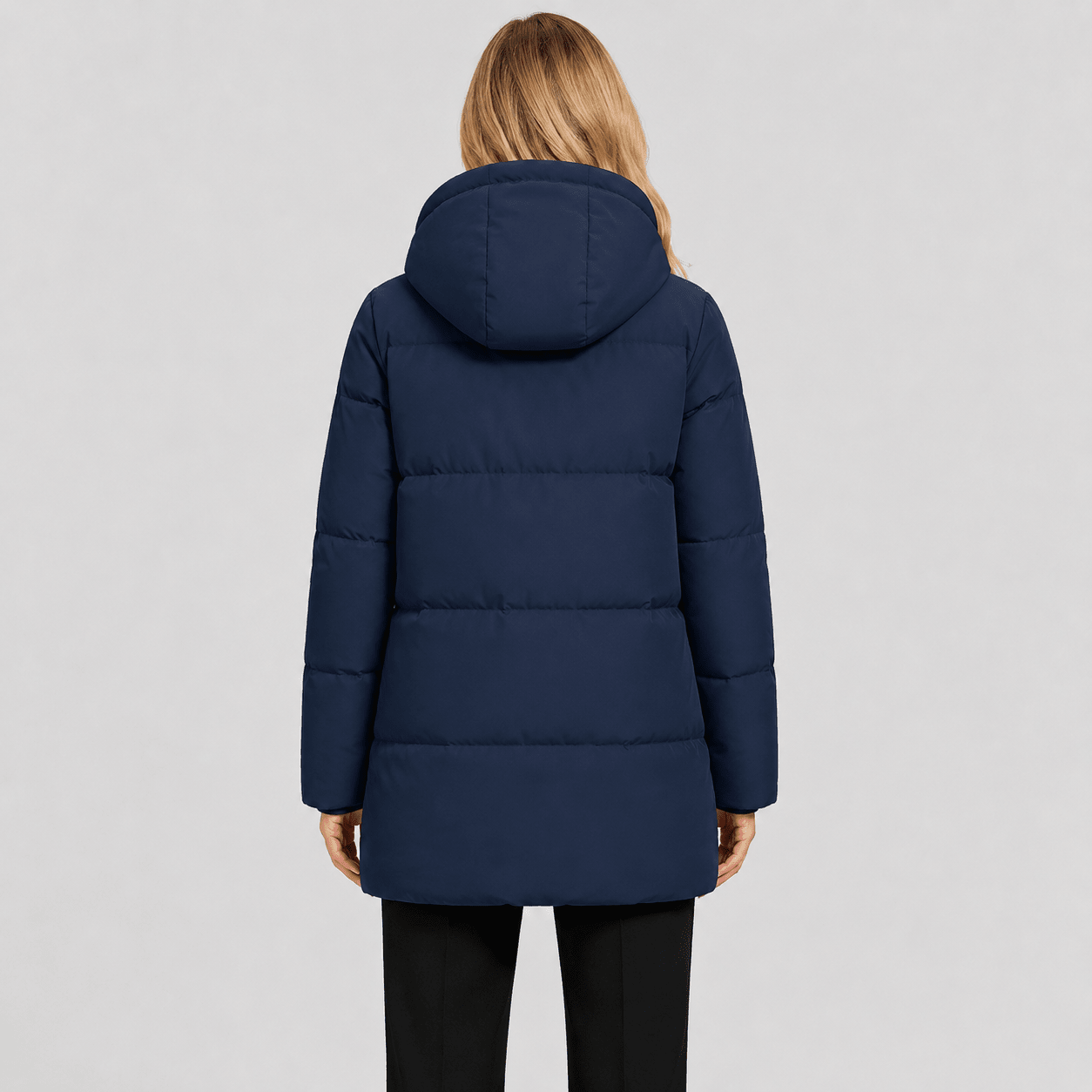 Navy MAGCOMSEN Women's Long Down Parka Waterproof Hooded Winter Puffer Coat in #Color_Navy
